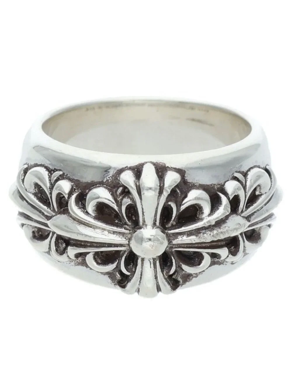 Chrome Hearts Clsc Dbl Flrl Crs Classic Double Floral Cross Silver Ring